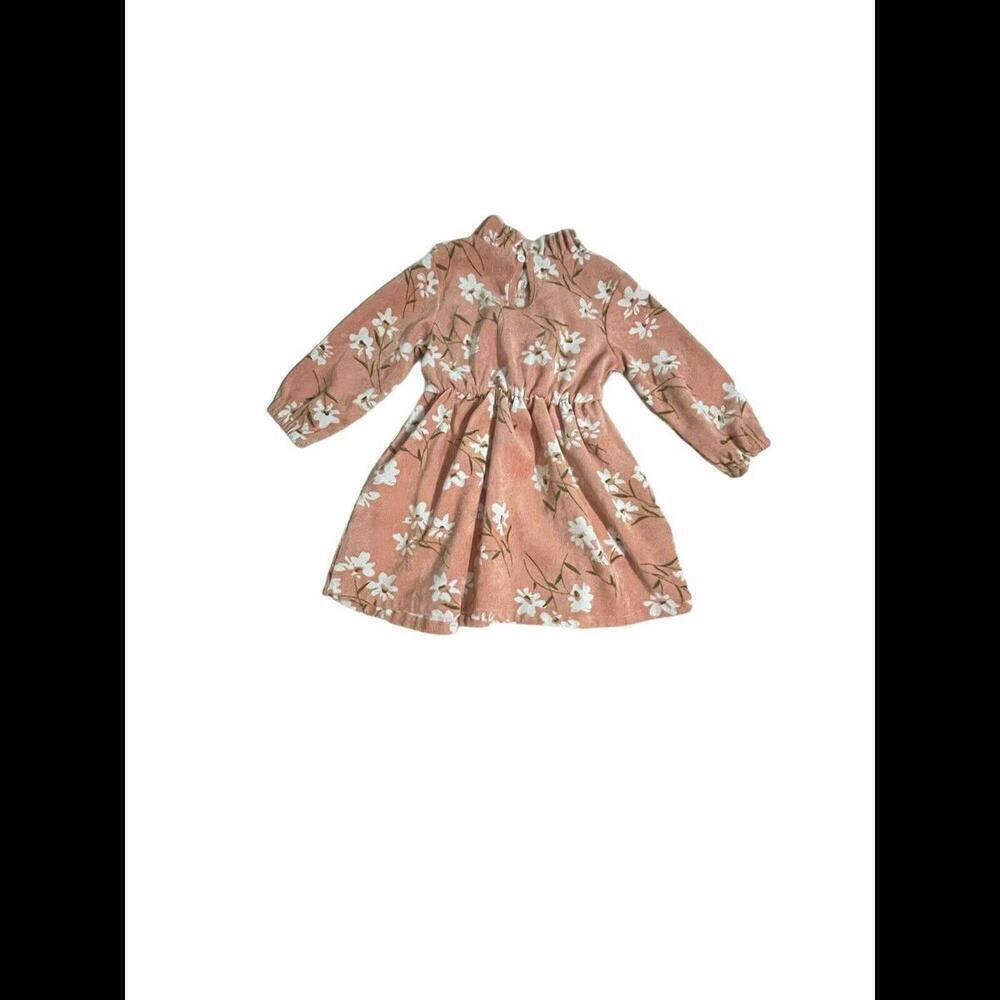sz 3T Coral Flower Dress With Ruffle Accent Boutique k119 - Picture 2 of 2